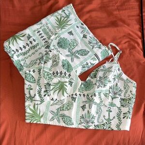 Green Sea Life Print Jumpsuit & Romper